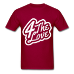 "4 The LOVE T " - dark red