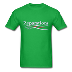 "Reparations " - bright green